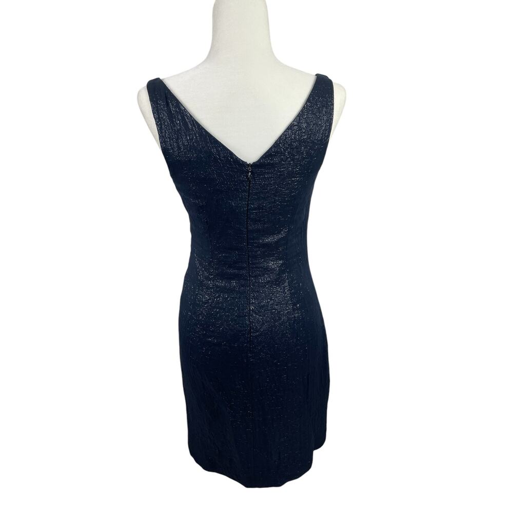 Vintage Tocca Silk Wool Shimmer Cocktail Dress Side Ruched Old Hollywood Sz 2 - Picture 7 of 13